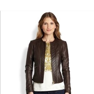 Women's Tory Burch Daphne Brown Leather Jacket NWOT